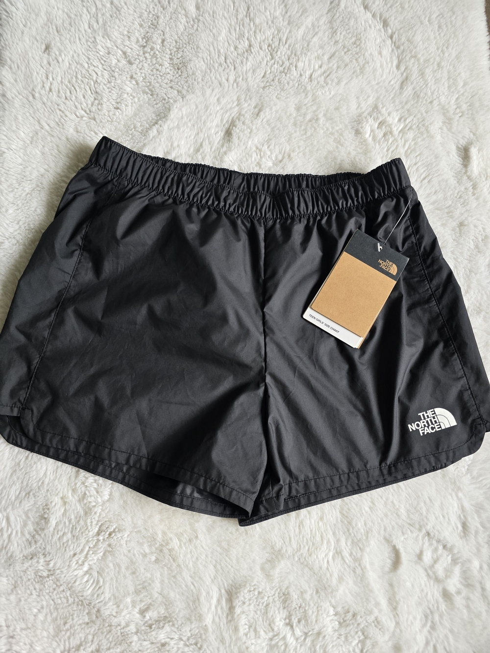 The North Face Girls Black Running Shorts XL Polyester Elastic Waist Pull-On